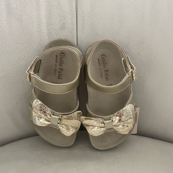 Gold Giulia Palai Toddler Girl Flatform Sandals - Size 8 - Picture 3 of 5